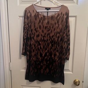 Alfani Brown and Black Patterned Blouse
